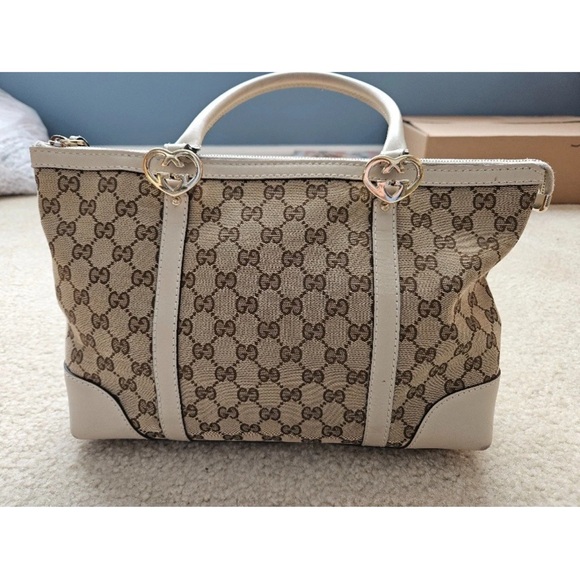 Gucci Handbags - 💕GUCCI Logo GG Running Shoulder Tote Bag Canvas Leather Beige GHW